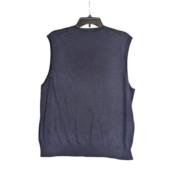Club Room Mens Navy Merino Wool V-Neck Sweater Vest Size L - Picture 4 of 4